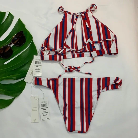 NWT B. Swim Halter Bikini Top + Bottom 4th of July - Picture 2 of 8